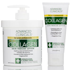 Collagen Skin Rescue Lotion, 16oz + 2oz Travel Size (No Added Fragrance)