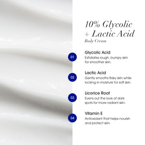 10% Glycolic + Lactic Acid Exfoliating Body Cream