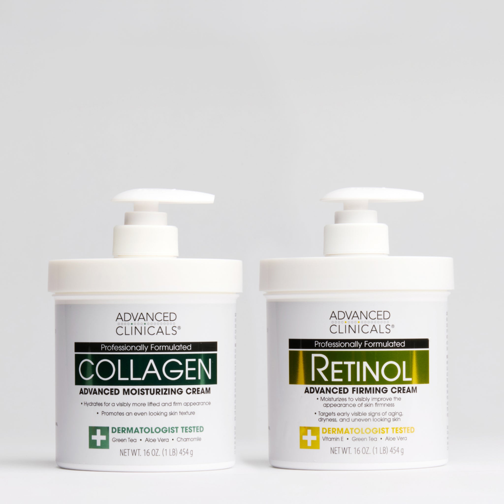 Ensemble visage et corps hydratant crème au rétinol + lotion au collagène