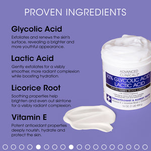 10% Glycolic Acid + Lactic Acid Exfoliating Body Cream