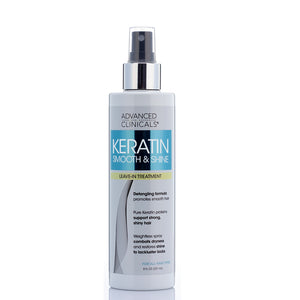 keratin sooth and shine, leave in treatment detangling formula, cobats dryness, restores shine